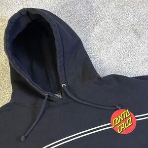 Santa Cruz Black Heavyweight Hoodie Men's XL Skateboarding Streetwear Pullover